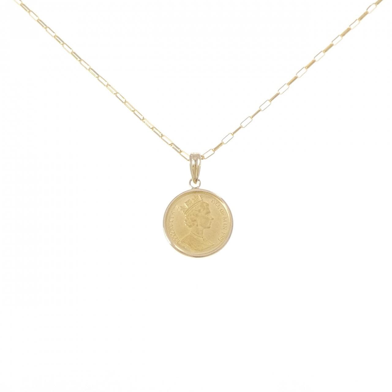 K18YG(枠) コイン ネックレス