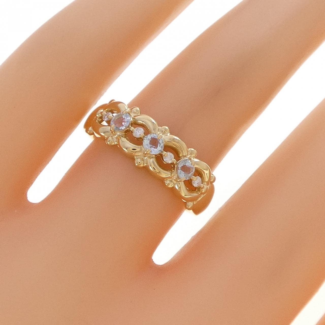 K18YG アクアマリン リング 0.20CT