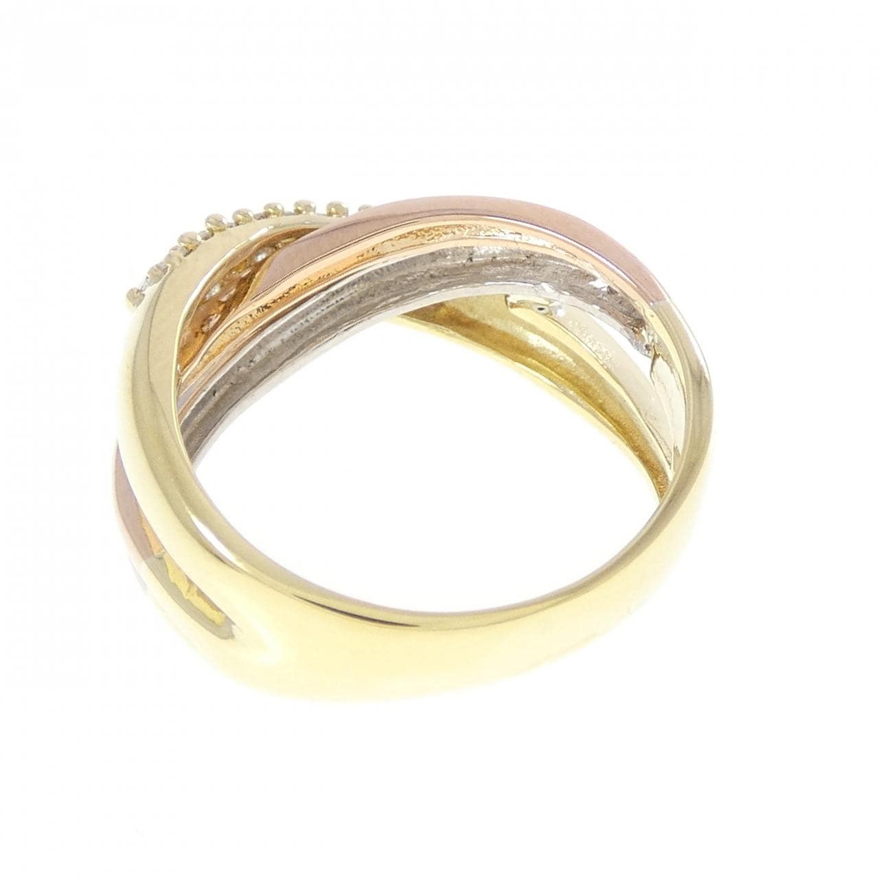 K18YG/PT900/K18PG ダイヤモンド リング 0.30CT