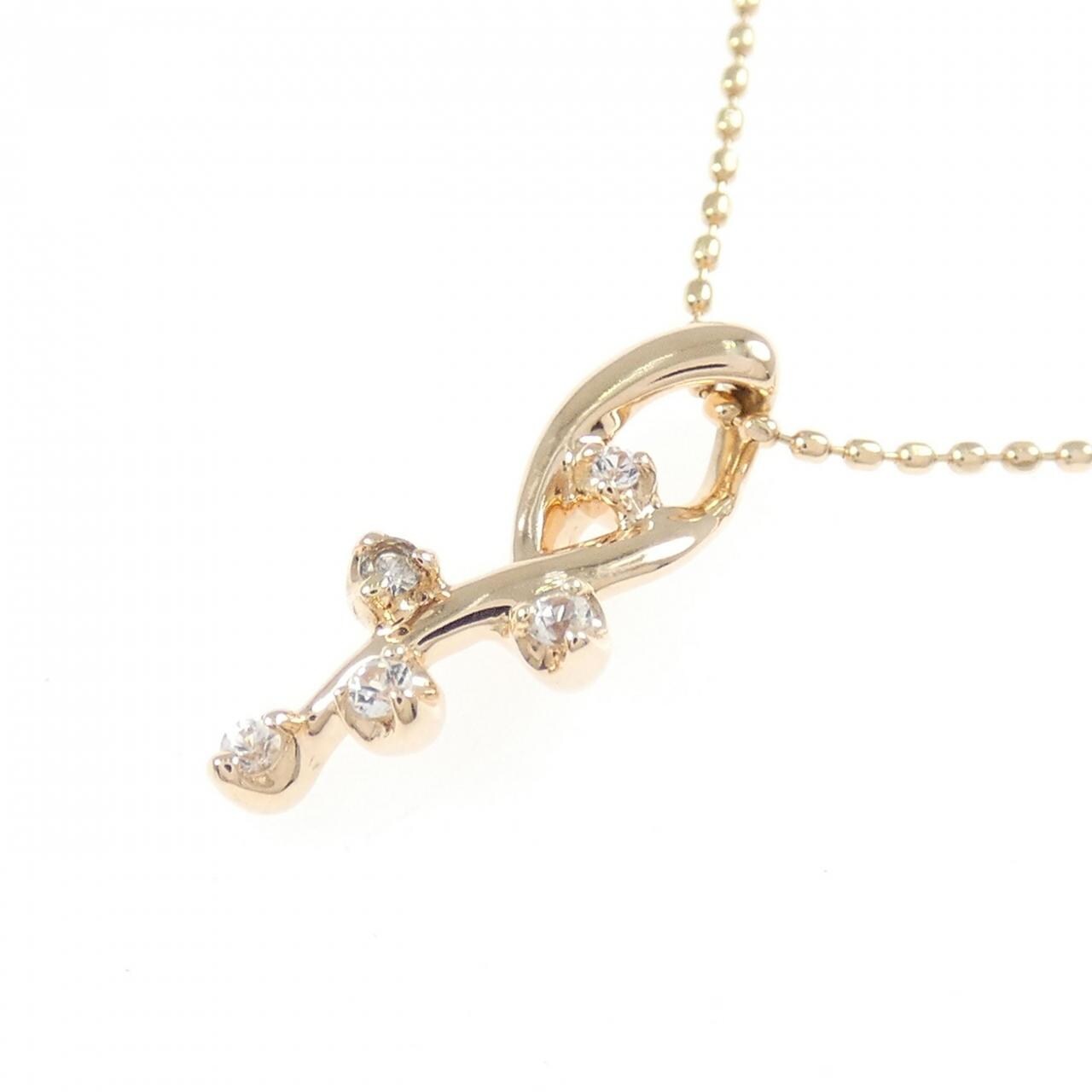 K10PG ホワイトサファイヤ ネックレス 0.08CT
