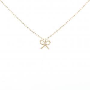 K18YG リボン ダイヤモンド ネックレス 0.01CT