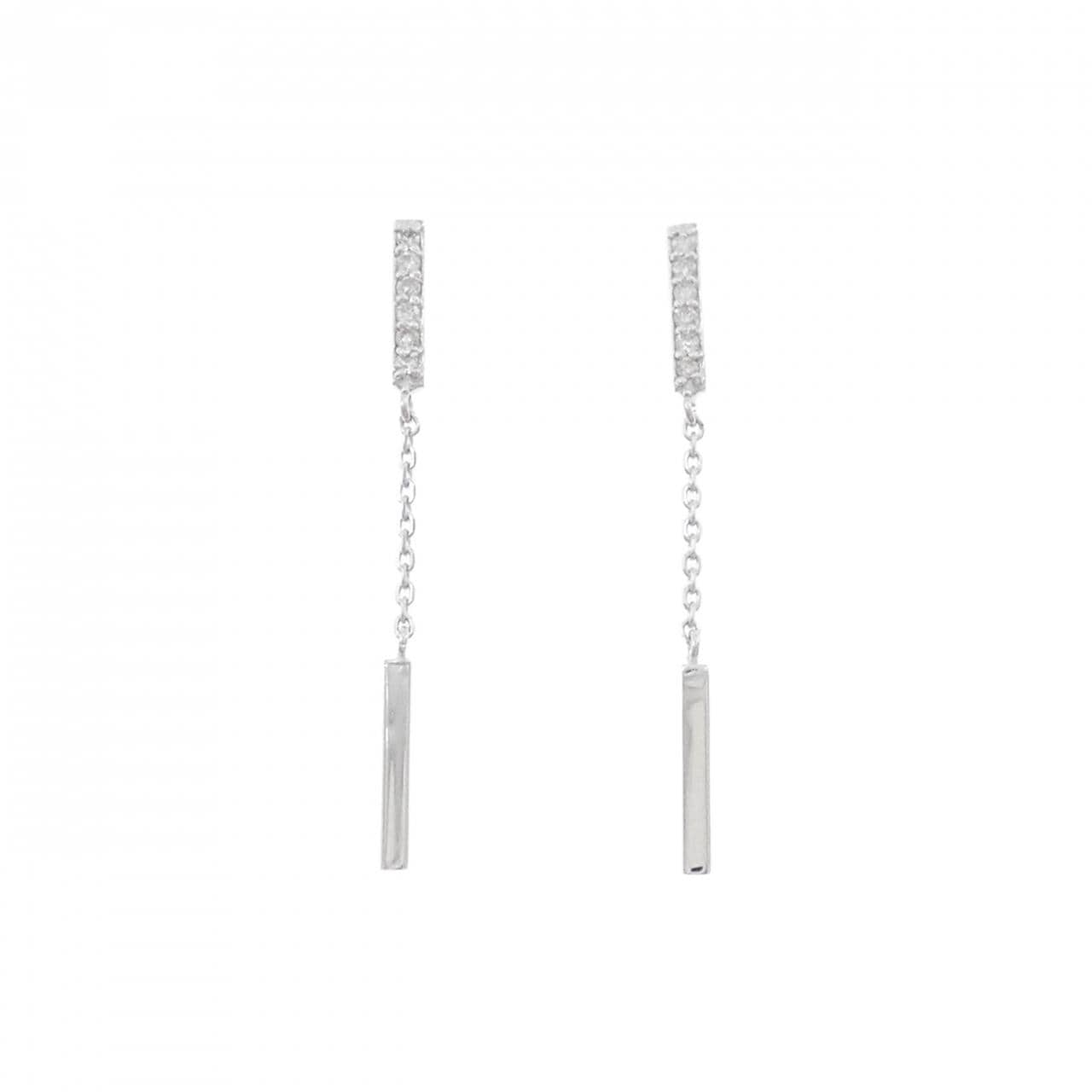 K18WG ダイヤモンド ピアス 0.10CT