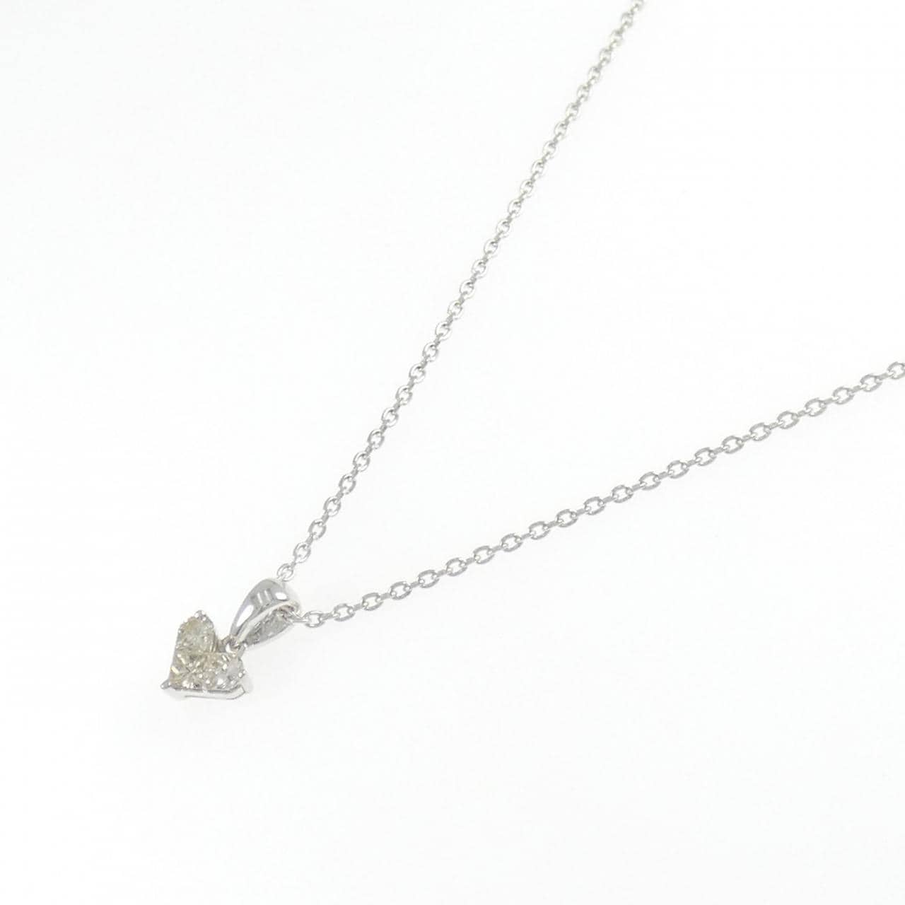 K18WG ハート ダイヤモンド ネックレス 0.30CT