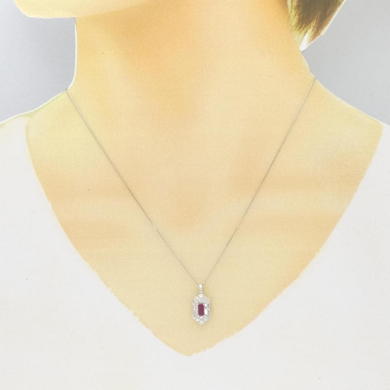 PT Unheated Ruby Necklace 0.42CT Made in Mozambique
