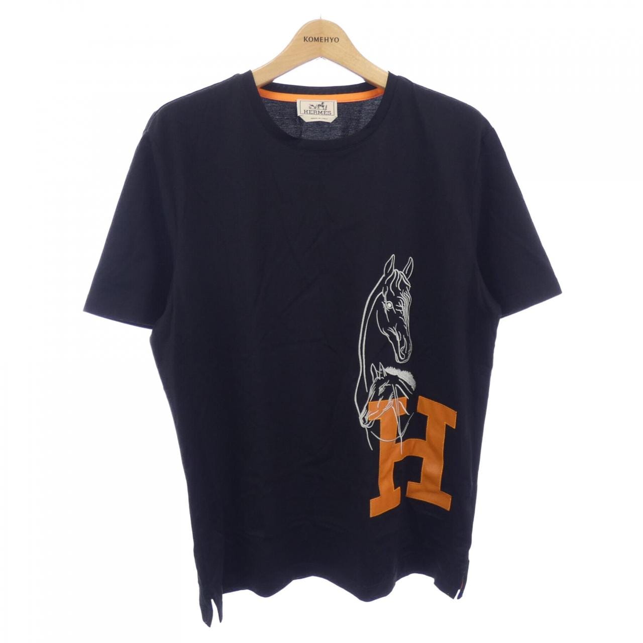 Tシャツ/カットソー(半袖/袖なし)エルメス ホース柄ニットTシャツ