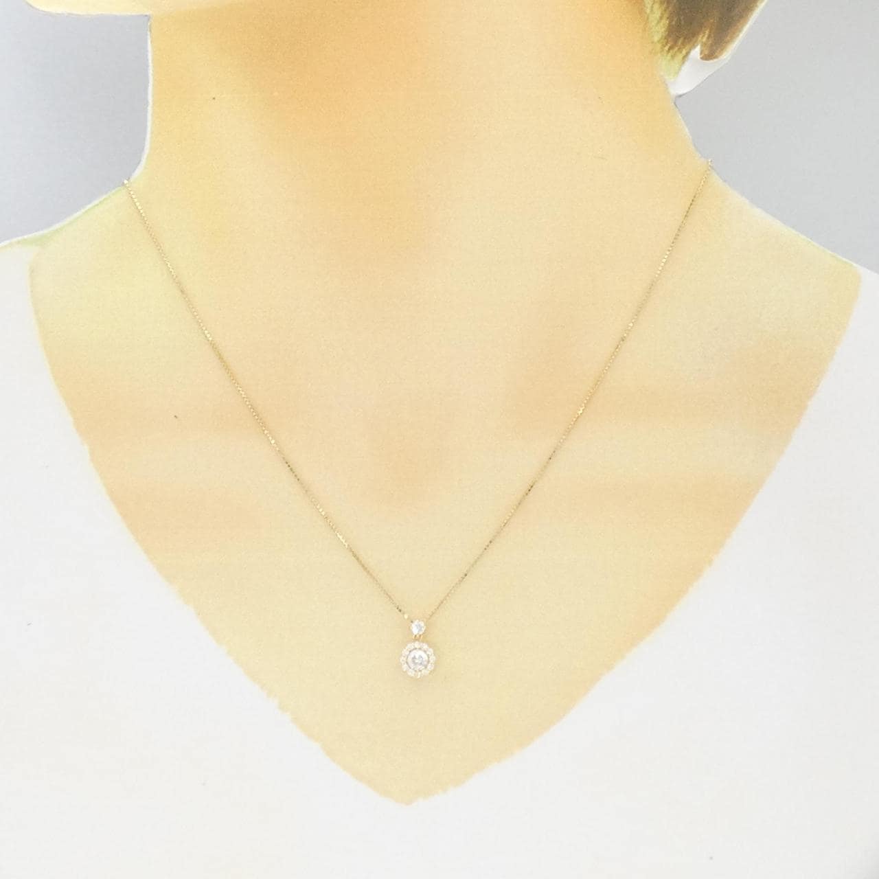 [BRAND NEW] K18YG Diamond Necklace 0.255CT G SI2 VG