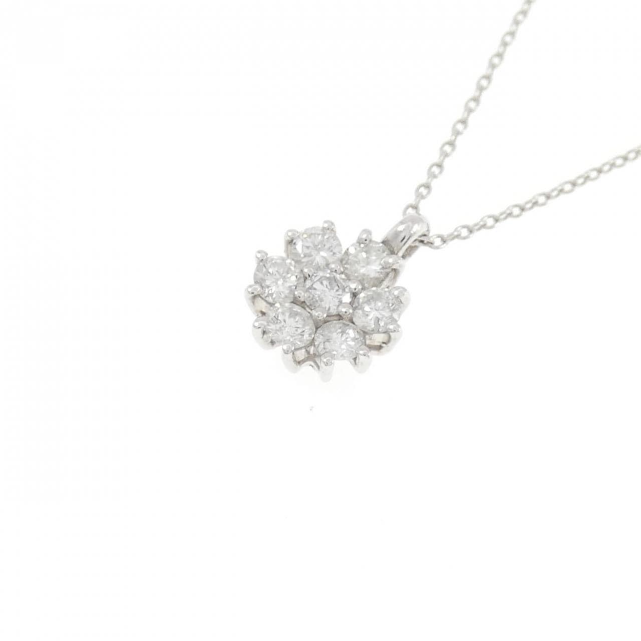 PT/PT850 フラワー ダイヤモンド ネックレス 0.50CT