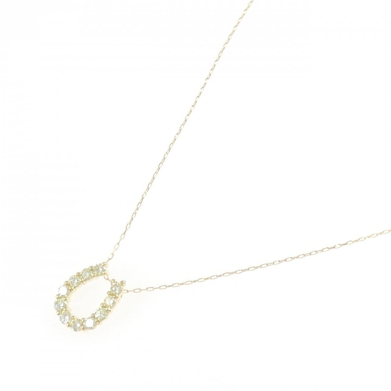 【新品】K18YG ホースシュー ダイヤモンド ネックレス 0.30CT