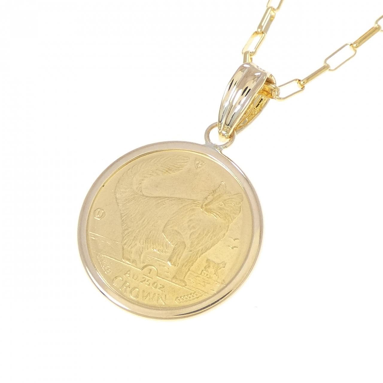 K18YG(枠) コイン ネックレス