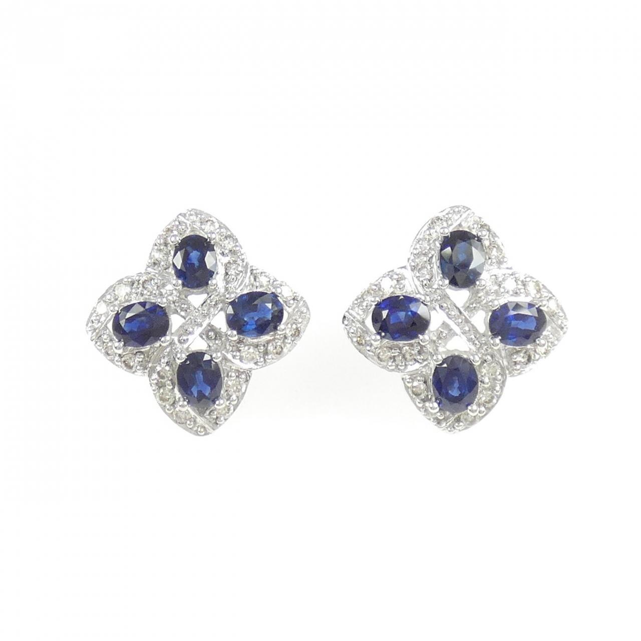 K18WG サファイヤ ピアス 1.20CT
