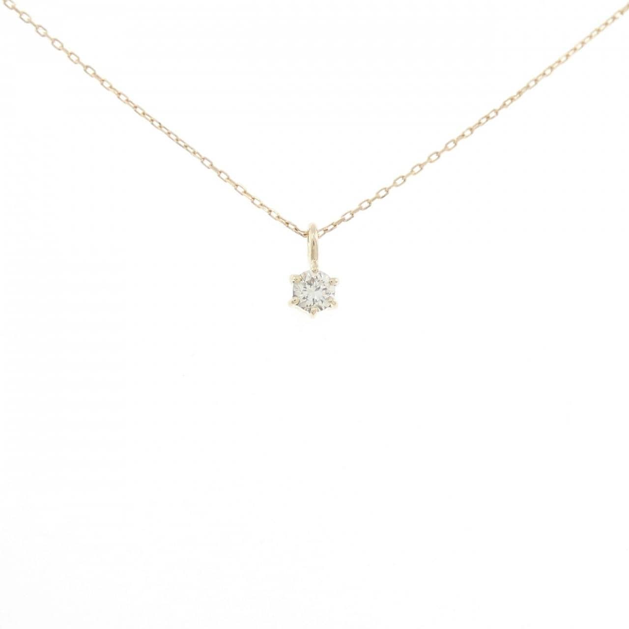 K10YG ソリティア ダイヤモンド ネックレス 0.10CT
