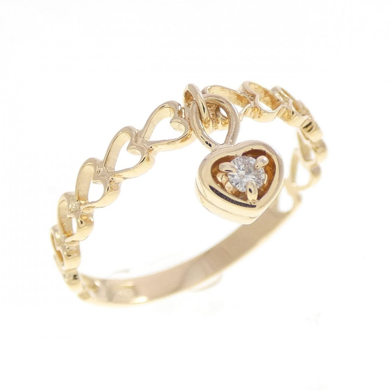 K18YG ハート ダイヤモンド リング 0.06CT