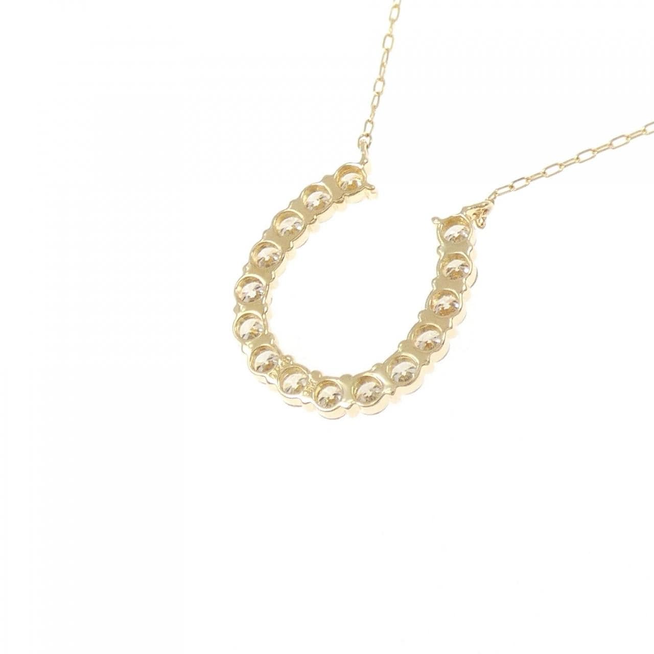 K18YG ホースシュー ダイヤモンド ネックレス 0.50CT