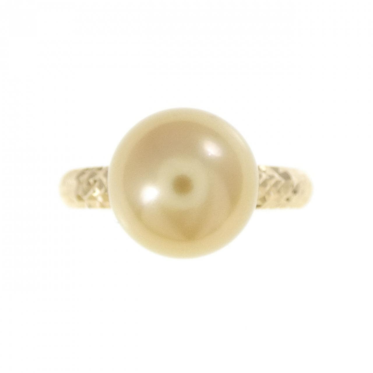 K18YG 白蝶パール リング 10.0mm