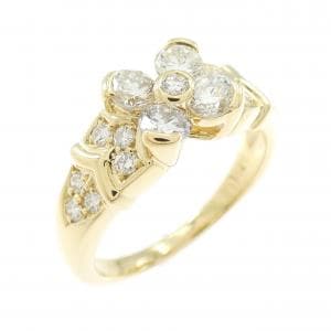 K18YG フラワー ダイヤモンド リング 0.71CT