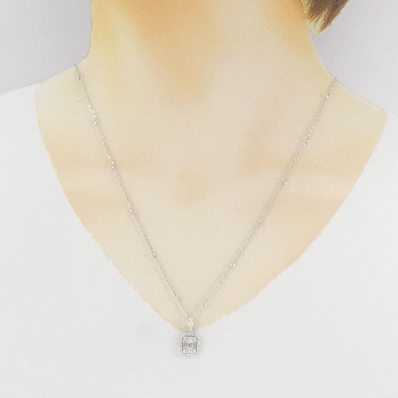 750WG/K18WG ダイヤモンド ネックレス 0.63CT
