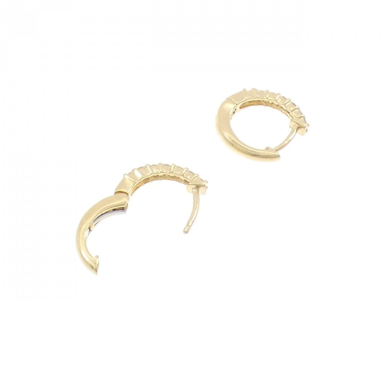 K18YG フープ ダイヤモンド ピアス 0.28CT