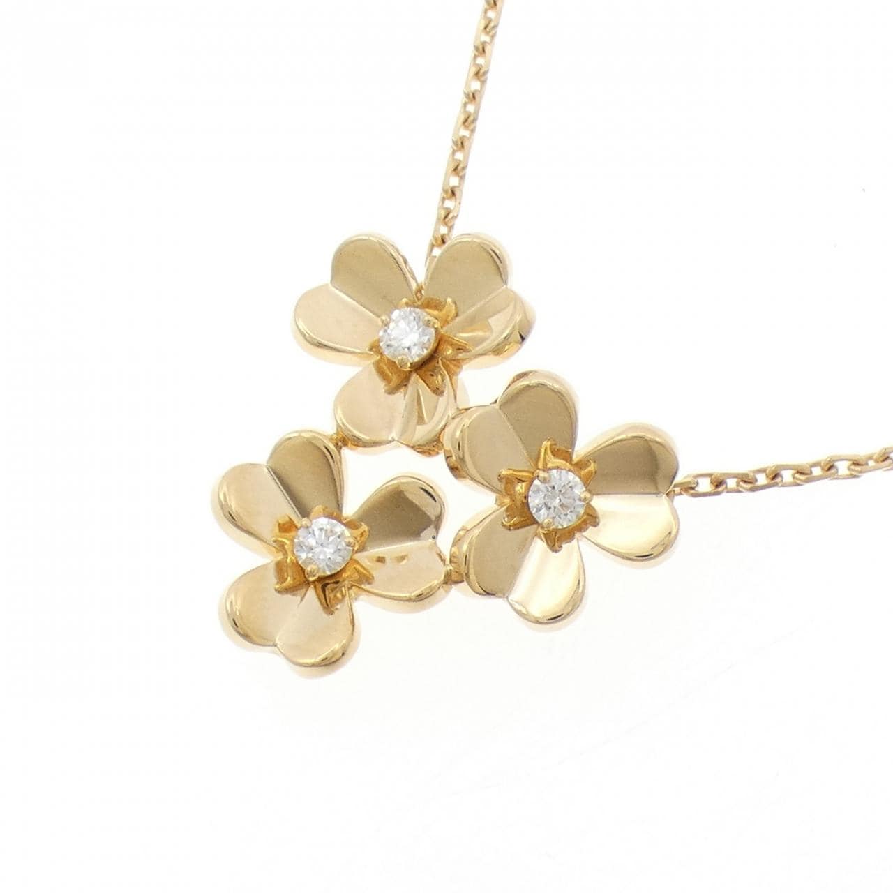 ヴァンクリーフ&アーペル フリヴォル 3フラワー ミニ ネックレス