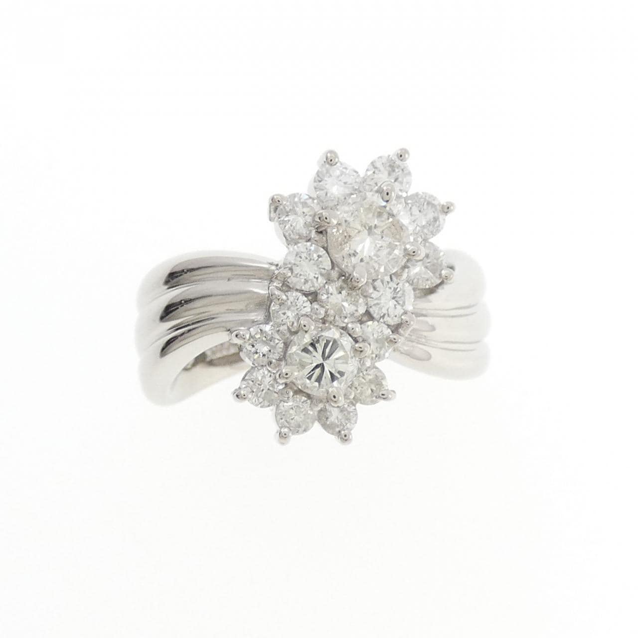 PT850 フラワー ダイヤモンド リング 0.75CT
