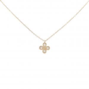 K18PG フラワー ダイヤモンド ネックレス 0.04CT