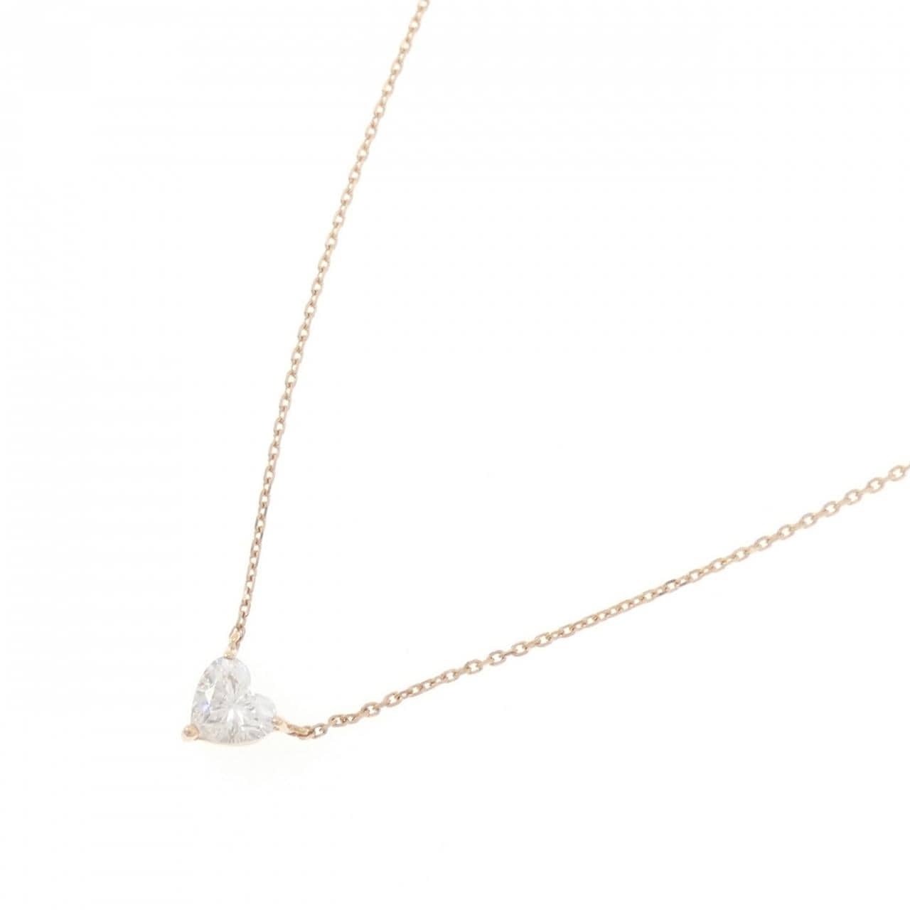 K18PG ダイヤモンド ネックレス 0.433CT E SI1 ハートシェイプ