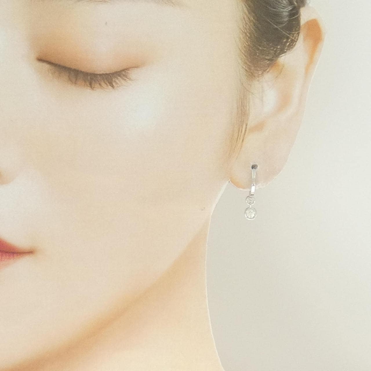 K18WG 2WAY ダイヤモンド ピアス 0.20CT