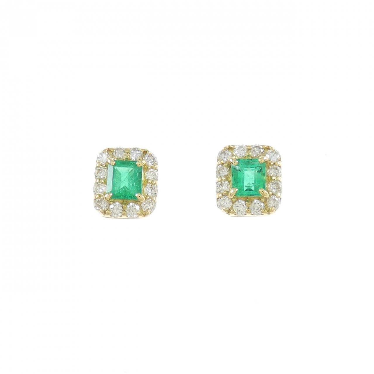 【新品】K18YG エメラルド ピアス 0.26CT