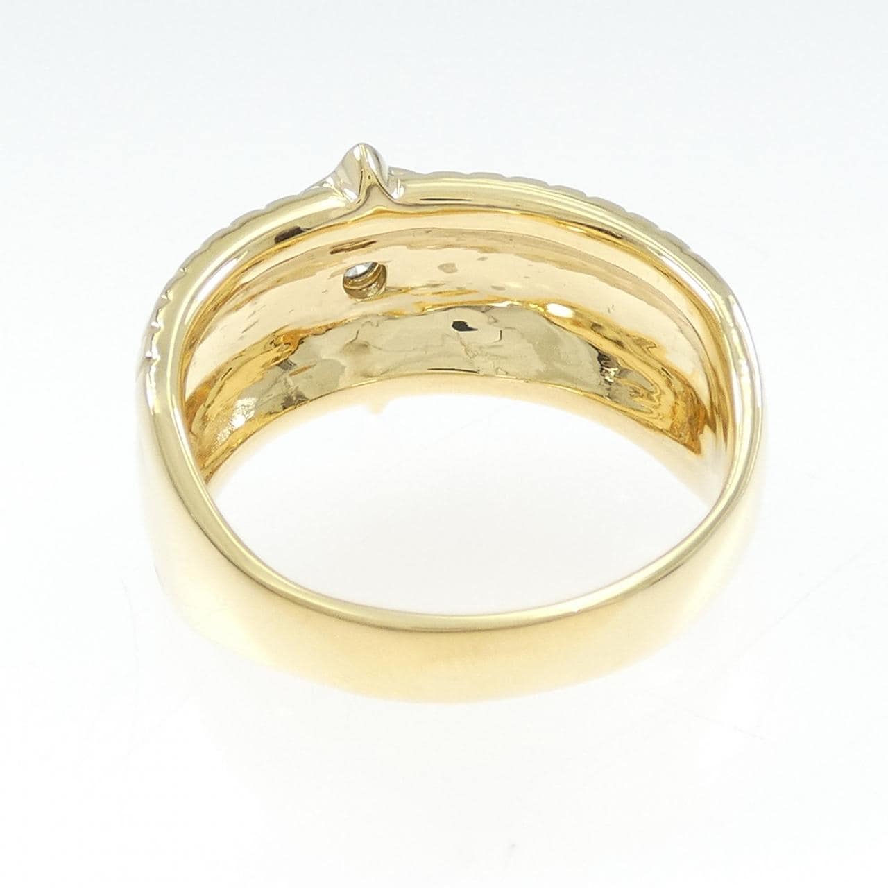 【新品】K18YG クロス ダイヤモンド リング 0.20CT