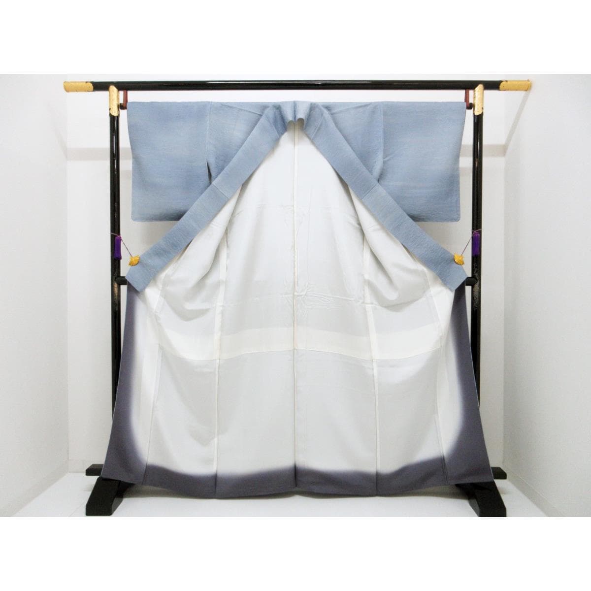 【未使用品】小紋　ボカシ染　身幅３ｌ寸