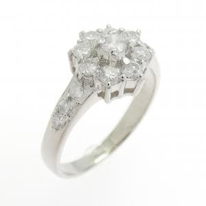 PT900 フラワー ダイヤモンド リング 0.50CT