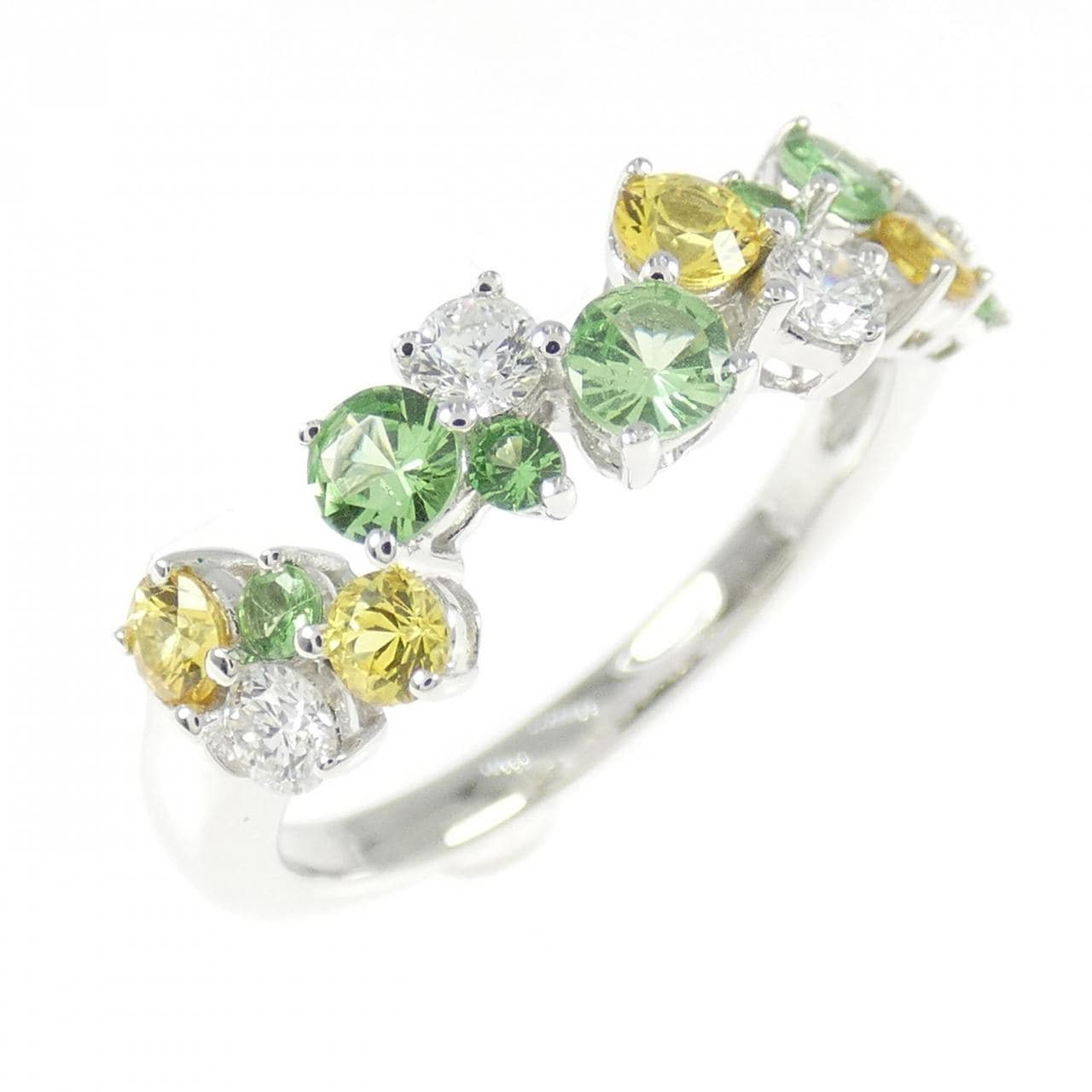 K18WG カラーストーン リング