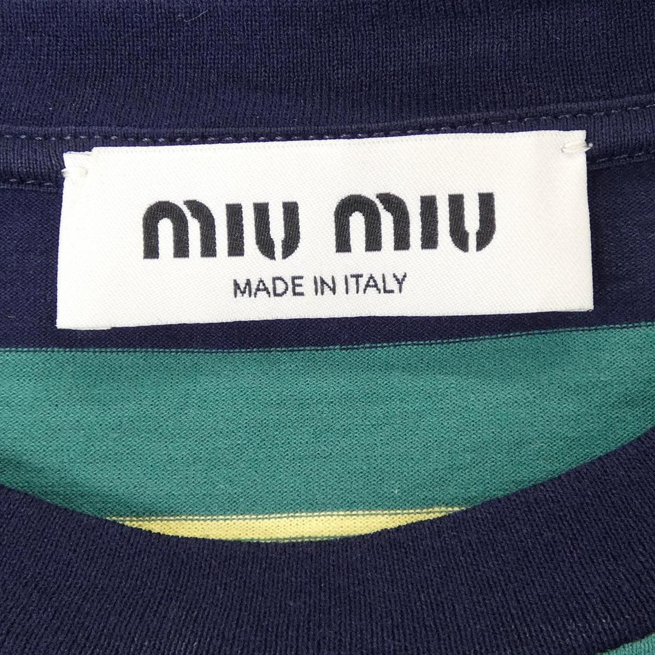 ミュウミュウ MIU MIU MIU MIU ロゴ ジャージー Tシャツ MJN537 SOOO 14RT Tシャツ