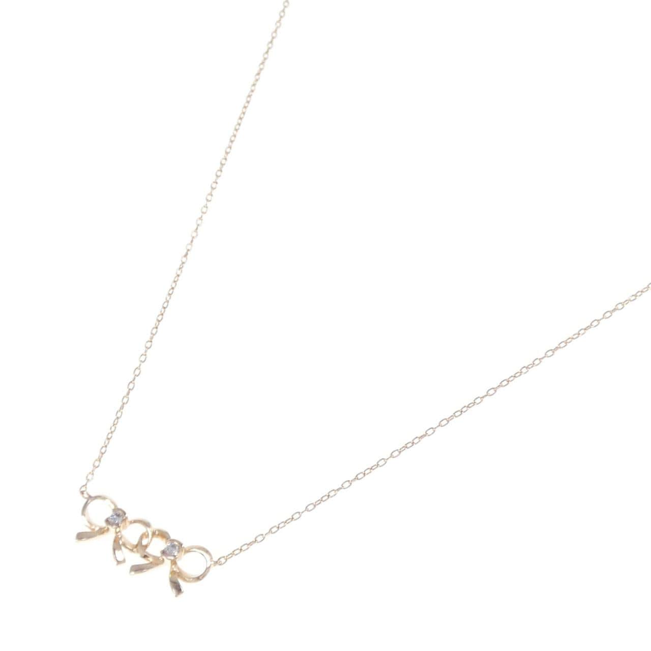 フォリフォリ リボン ダイヤモンド ネックレス 0.04CT