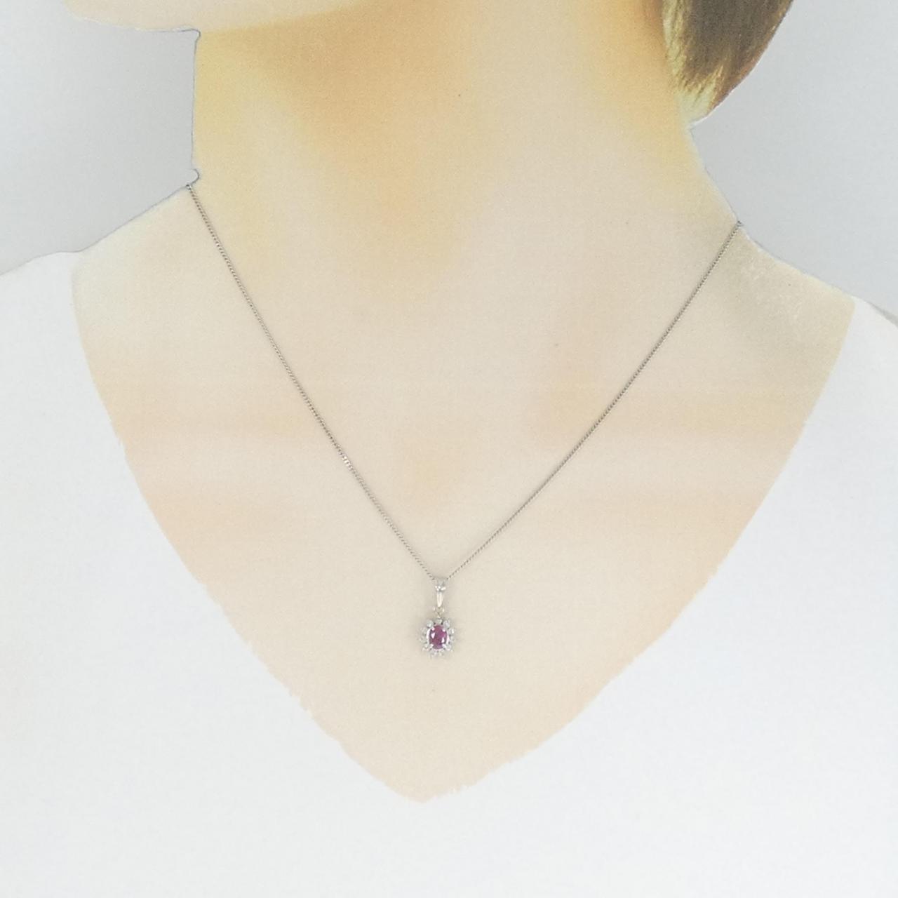 PT ルビー ネックレス 0.41CT