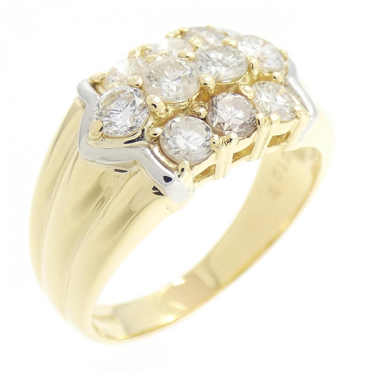 K18YG/PT850 ダイヤモンド リング 1.02CT