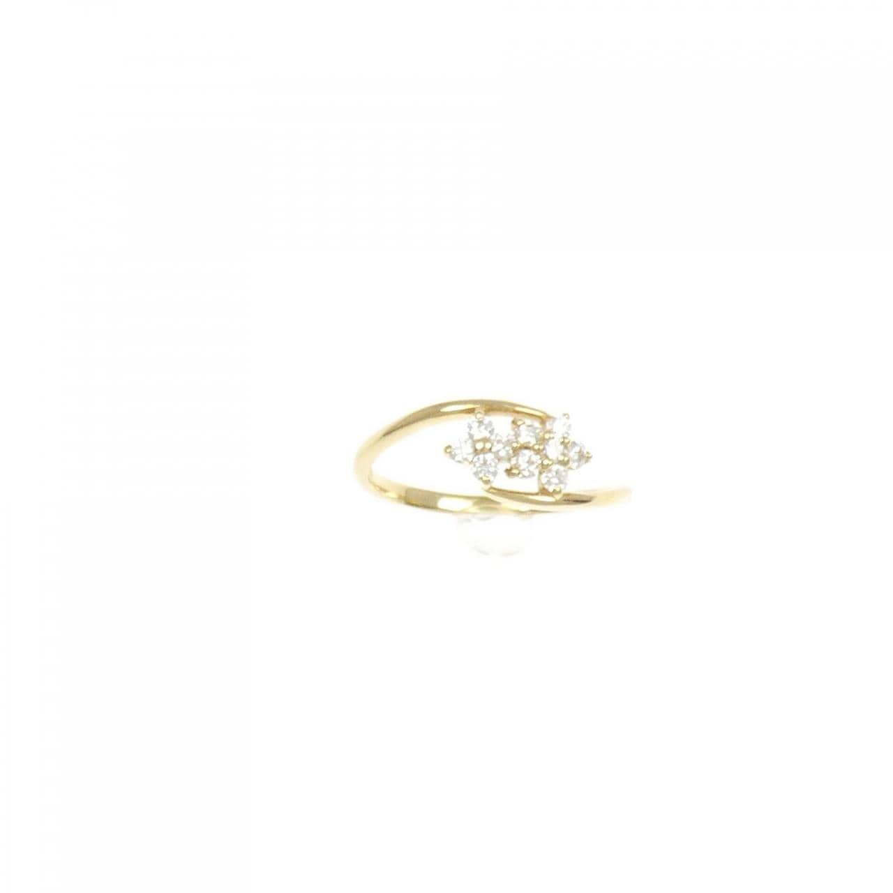 [BRAND NEW] K18YG Flower Diamond Ring 0.20CT