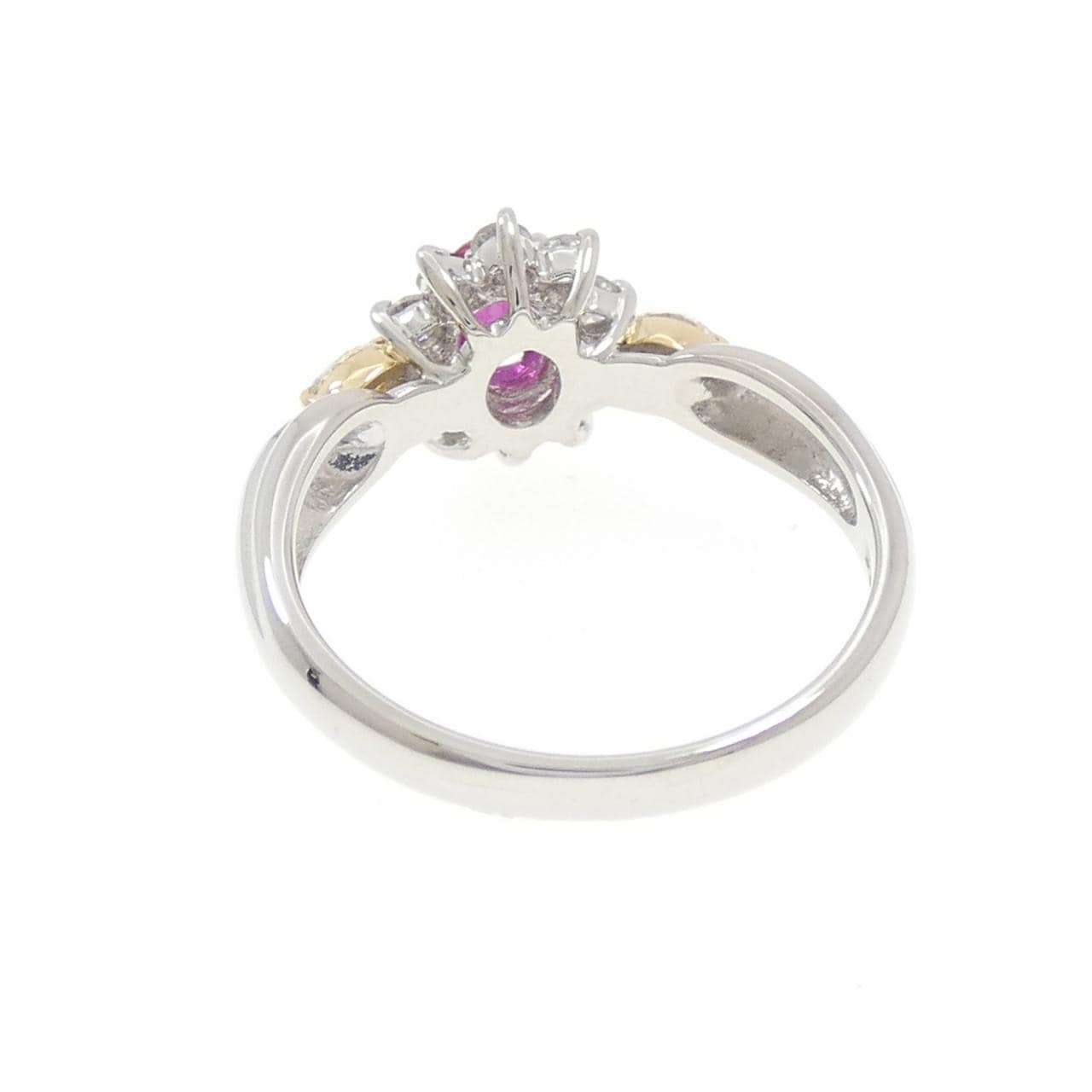 PT900/K18YG ルビー リング 0.39CT