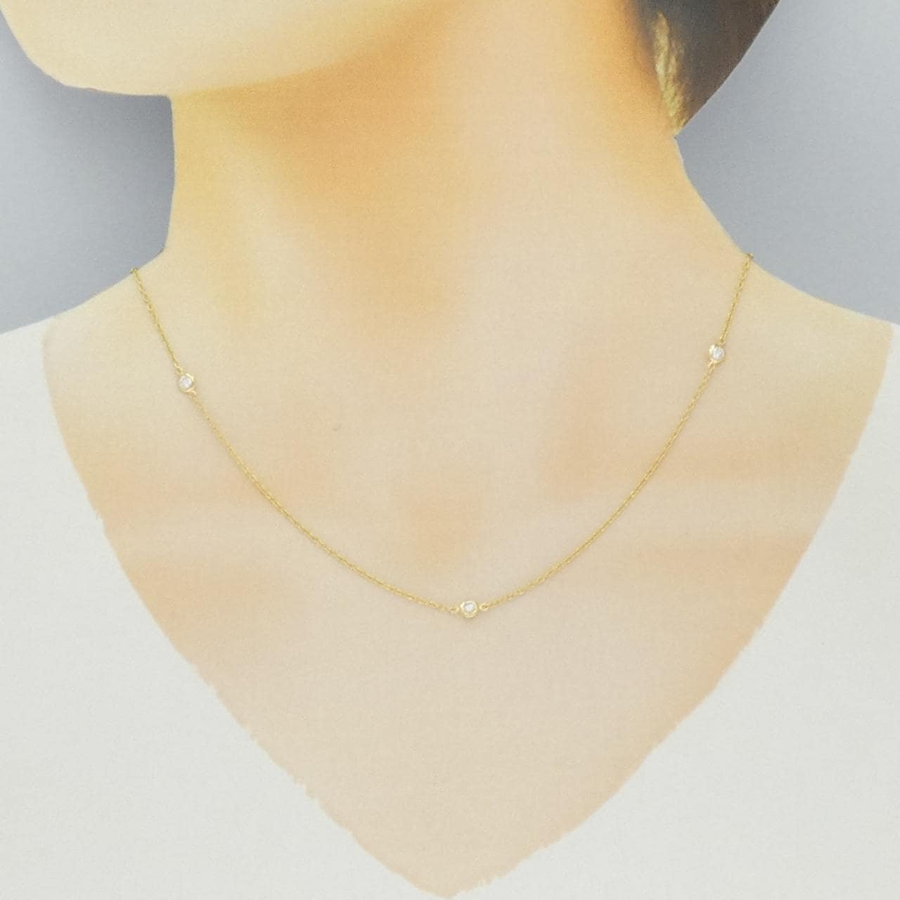 K18YG ダイヤモンド ネックレス 0.22CT