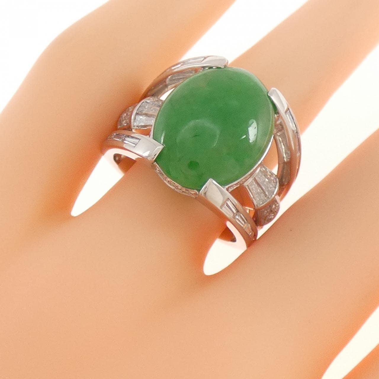 PT900 ヒスイ リング 6.60CT