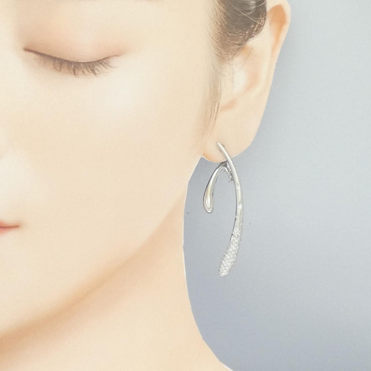 750WG ダイヤモンド ピアス 1.54CT