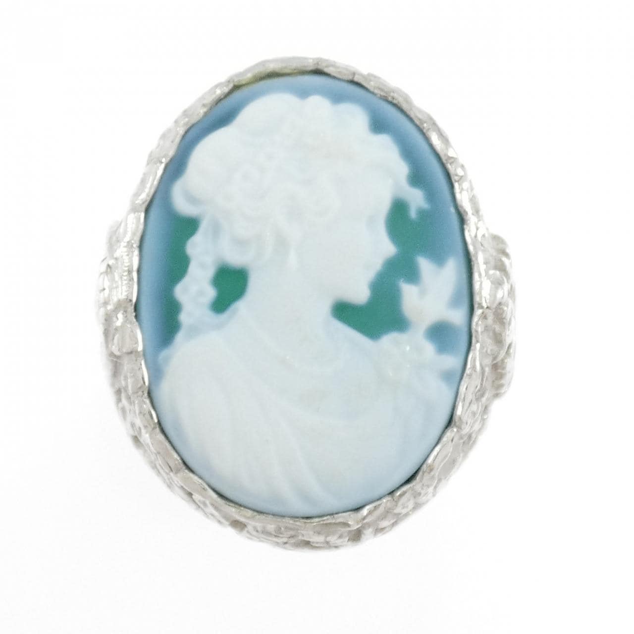 K18WG メノウカメオ リング