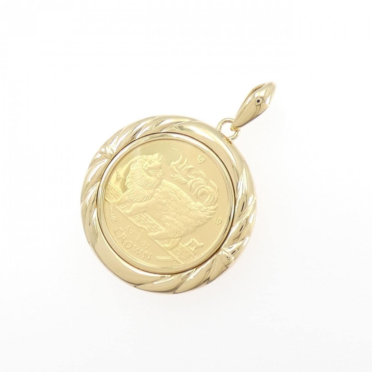 K18YG(枠) コイン ペンダント