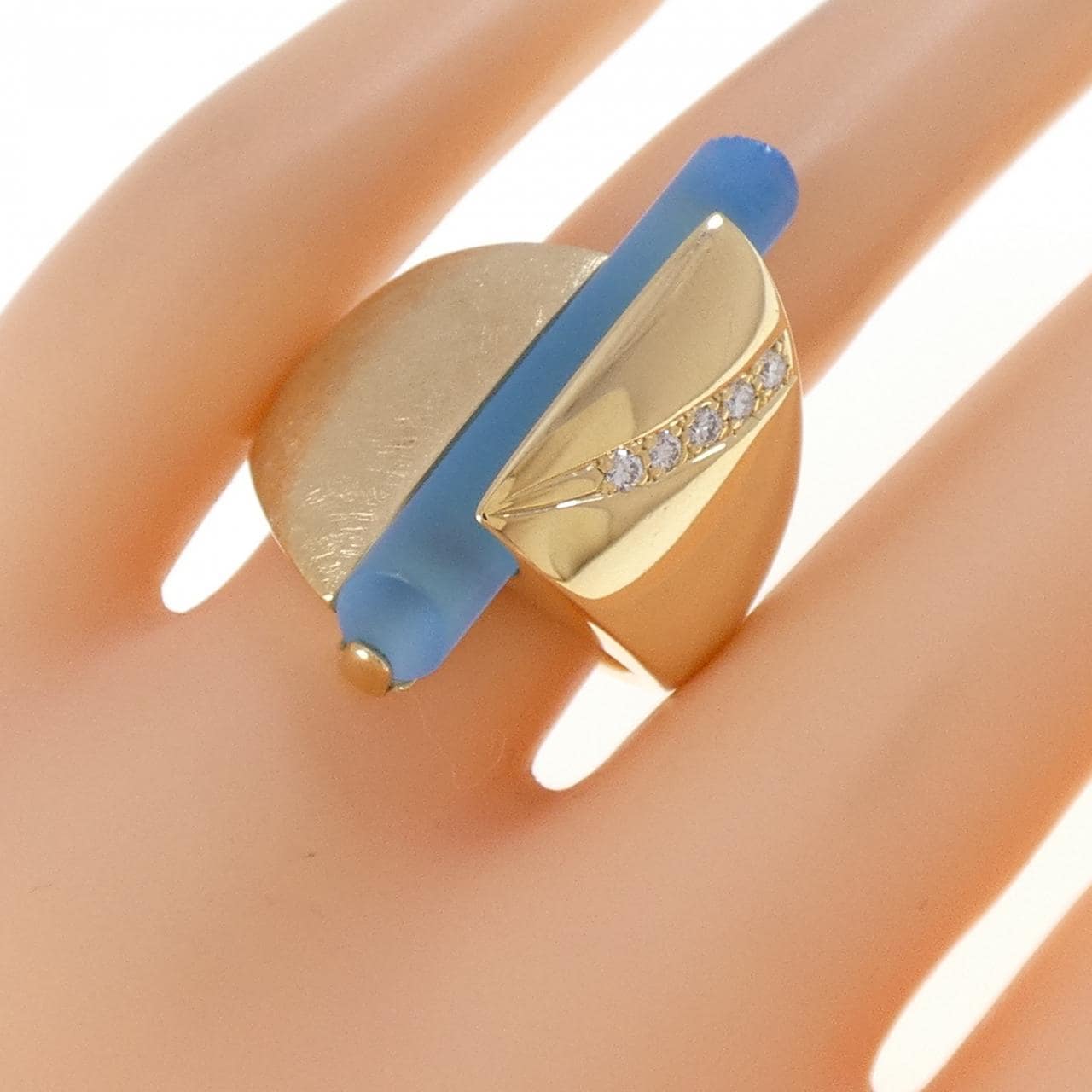 750YG ブルートパーズ リング