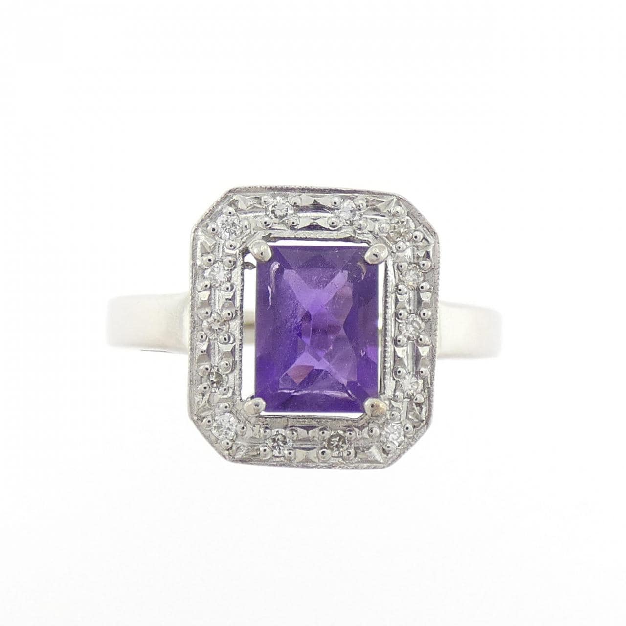 K18WG アメジスト リング 0.80CT