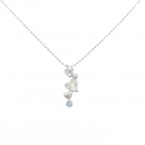 K18WG ハート ムーンストーン ネックレス 0.31CT