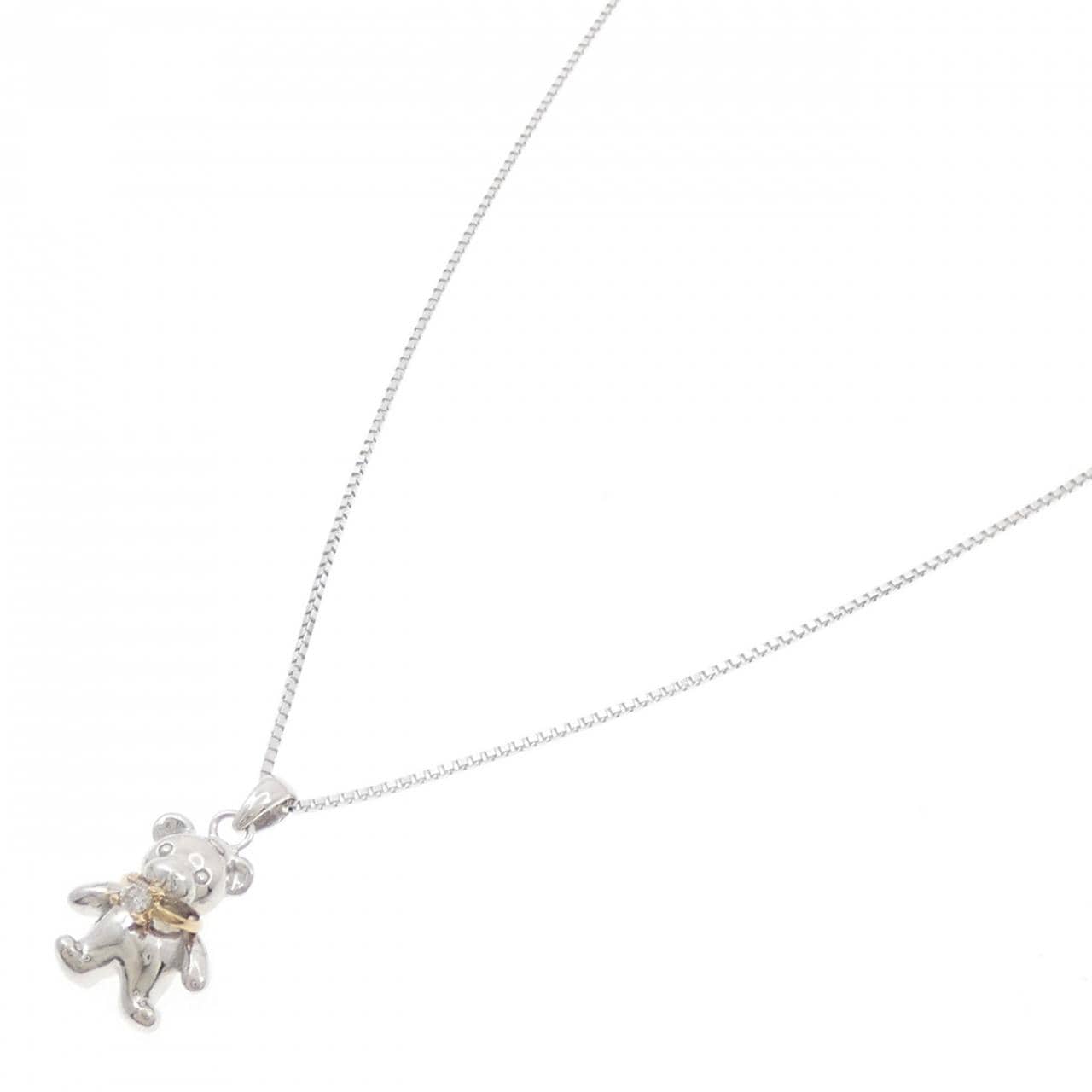 K18WG/K18PG Bare Diamond Necklace 0.03CT