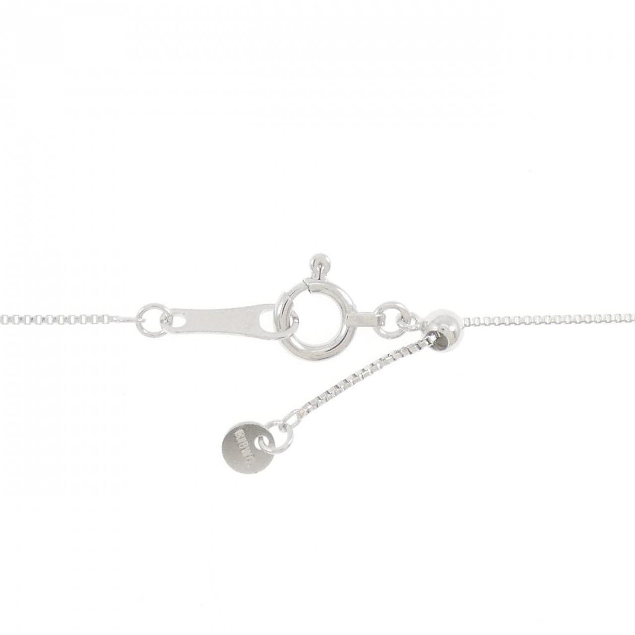 K18WG スリーストーン ダイヤモンド ネックレス 0.33CT