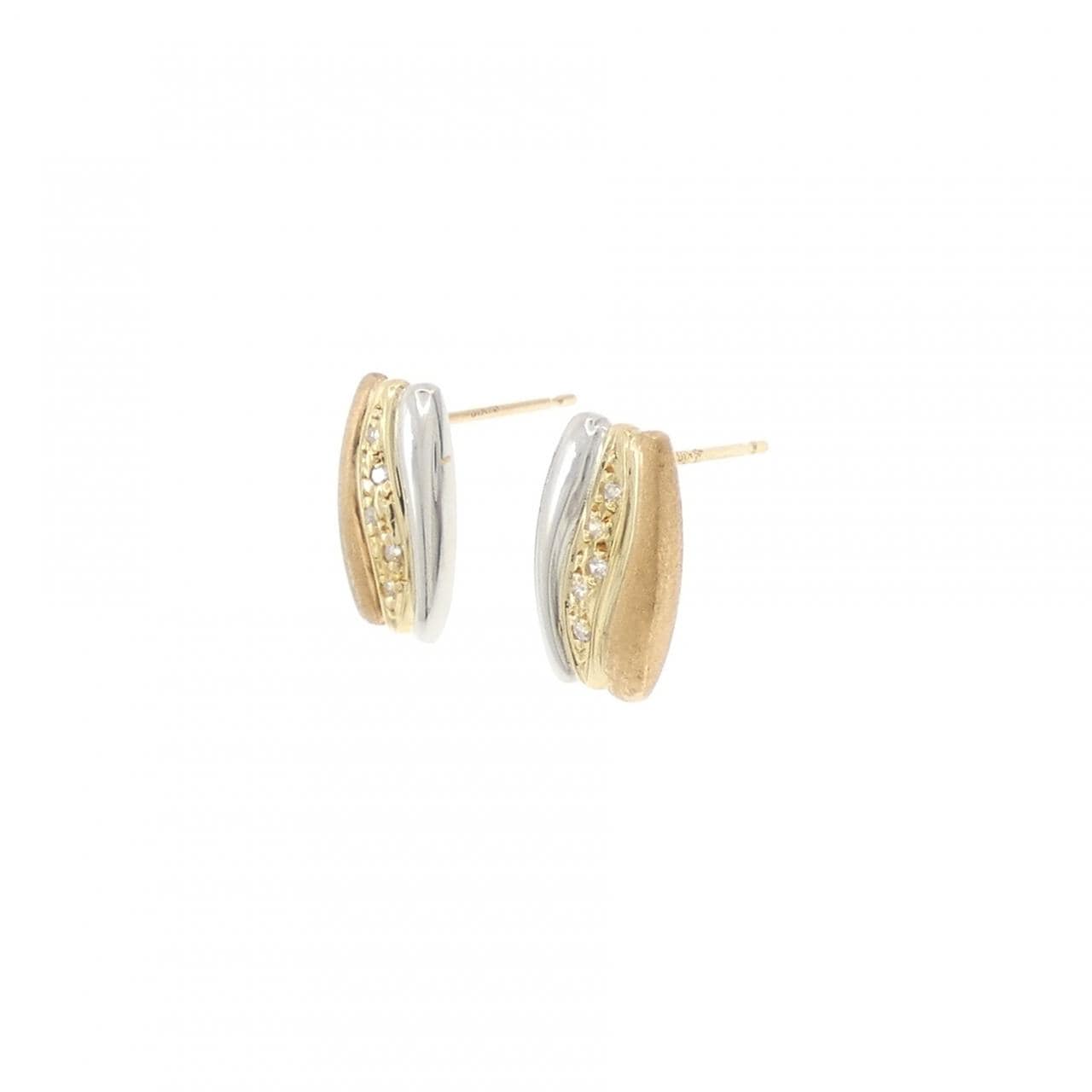 K18YG/PT/K18PG ダイヤモンド ピアス 0.06CT
