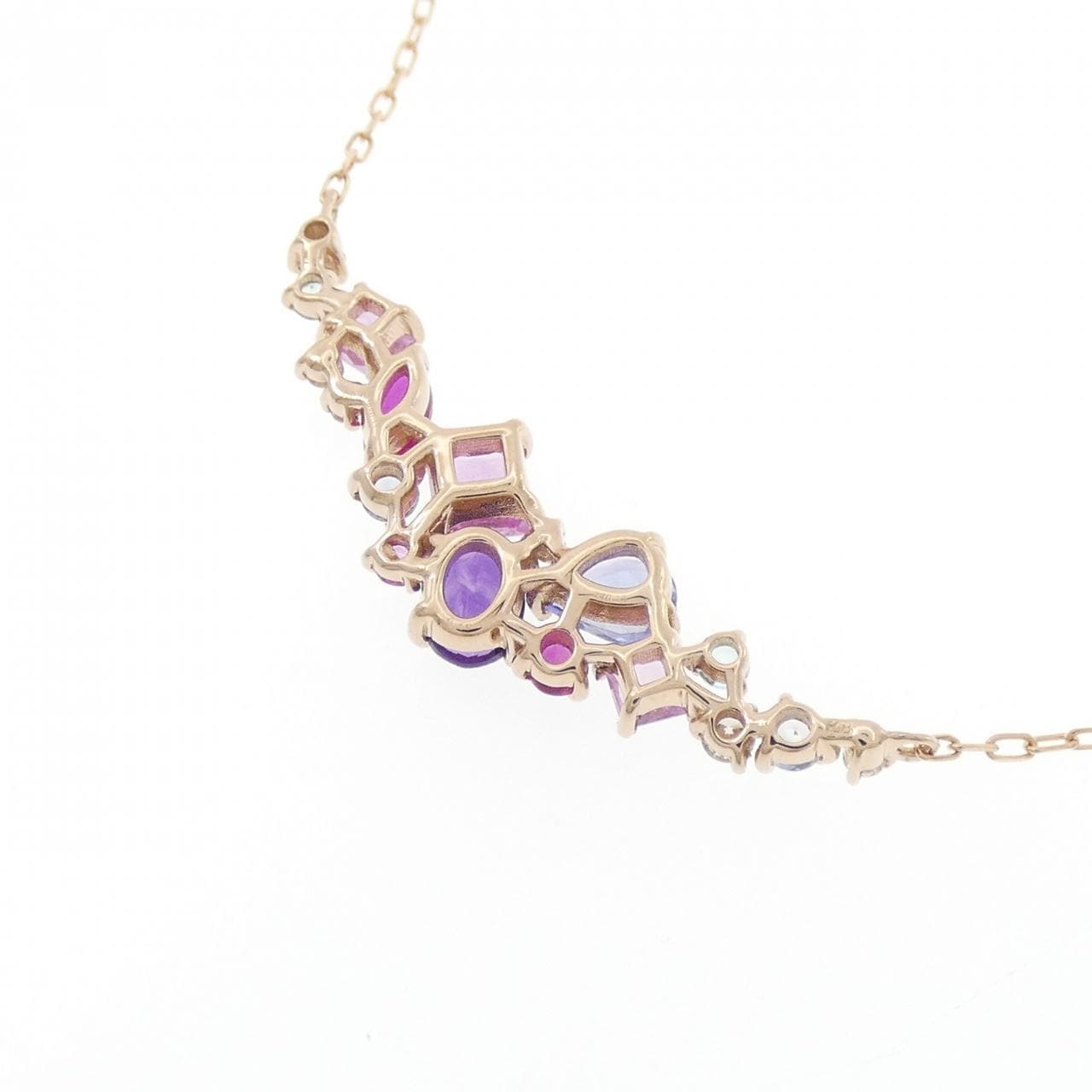 K18PG カラーストーン ネックレス