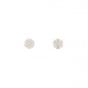 【リメイク】K10YG フラワー ダイヤモンド ピアス 0.30CT